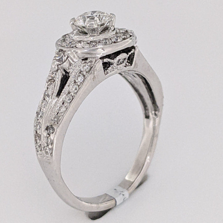 14K WHITE 1.20 CARAT TOTAL WEIGHT SI1 H-I DIAMOND ROUND (54) ESTATE RING 4.9 GRAMS