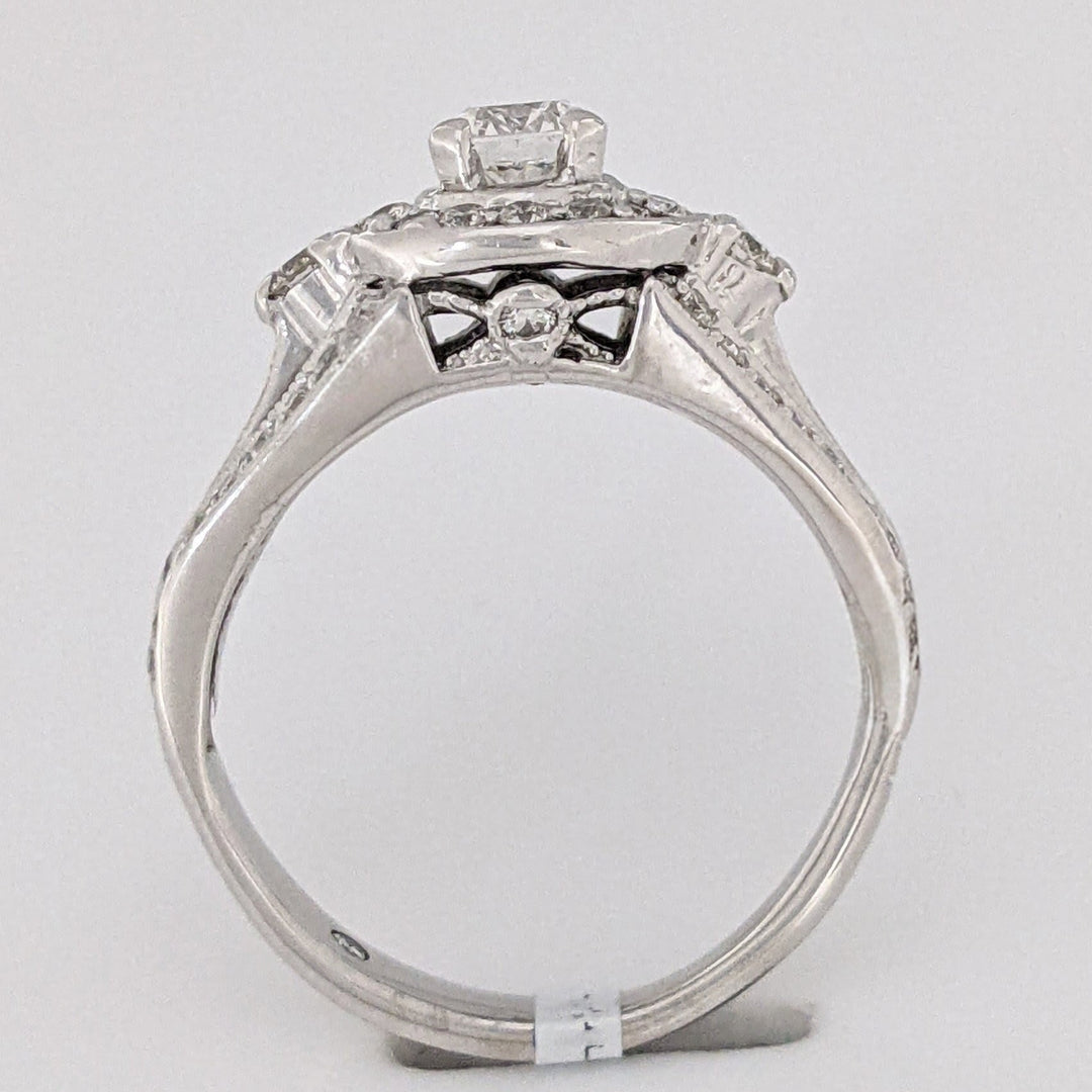 14K WHITE 1.20 CARAT TOTAL WEIGHT SI1 H-I DIAMOND ROUND (54) ESTATE RING 4.9 GRAMS