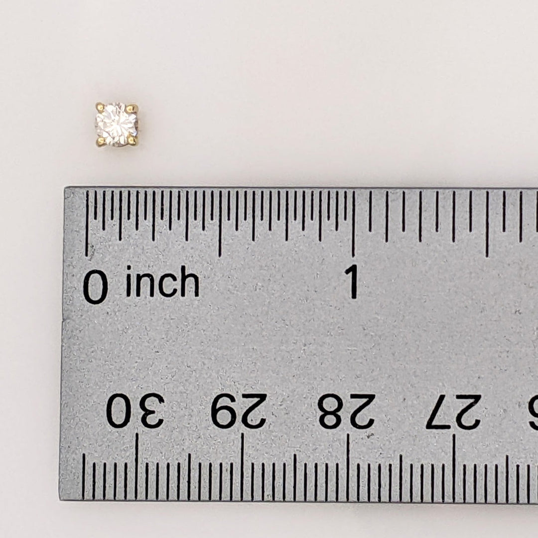 14K .48 CARAT TOTAL WEIGHT VS2 I DIAMOND ROUND (2) ESTATE STUD EARRINGS 0.7 GRAMS