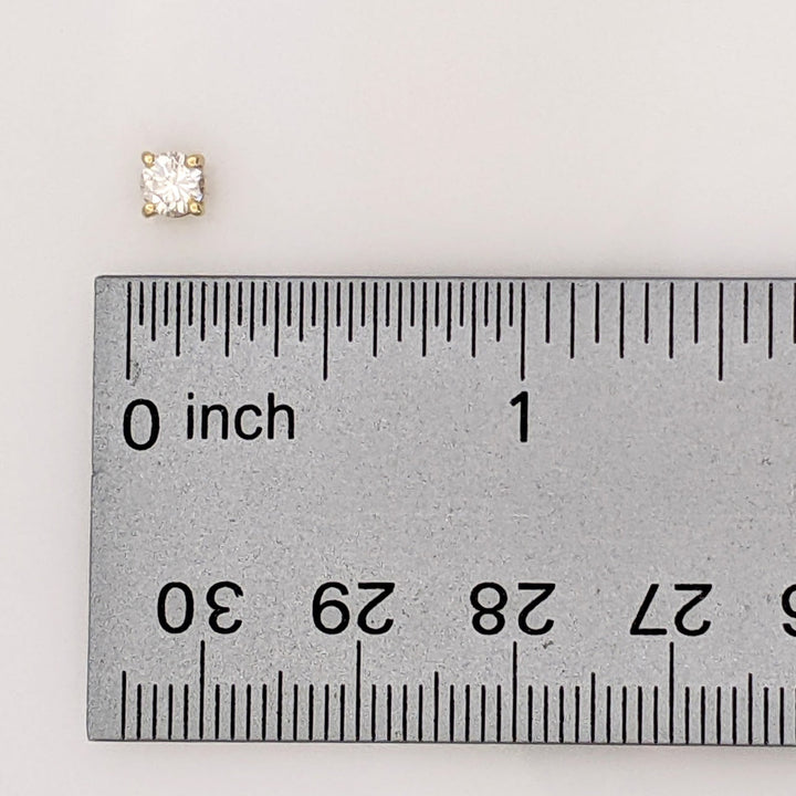 14K .48 CARAT TOTAL WEIGHT VS2 I DIAMOND ROUND (2) ESTATE STUD EARRINGS 0.7 GRAMS