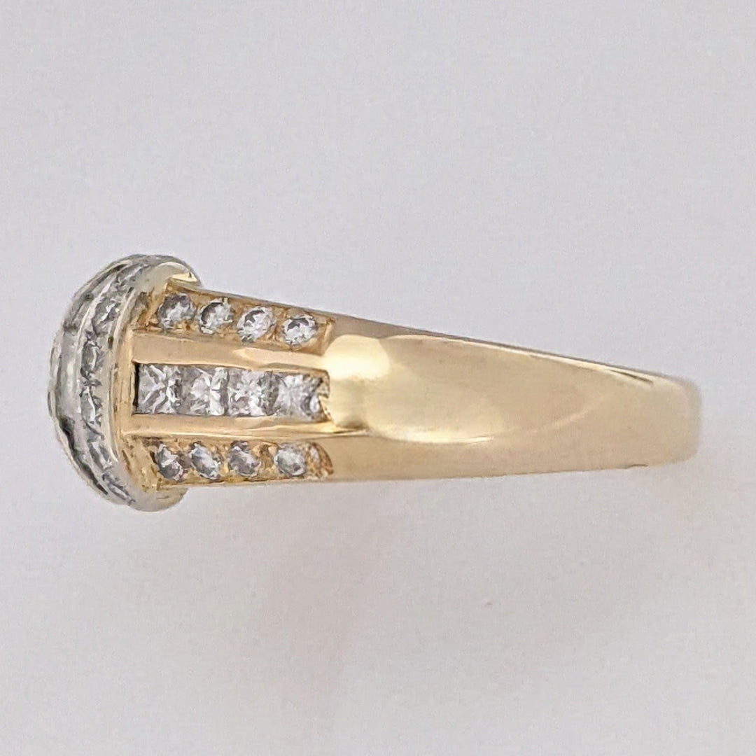 14K 1.06 CARAT TOTAL WEIGHT SI2-I1 H DIAMOND PRINCESS CUT (9) BAGUETTE (4) ROUND (28) ESTATE BAND 5.3 GRAMS