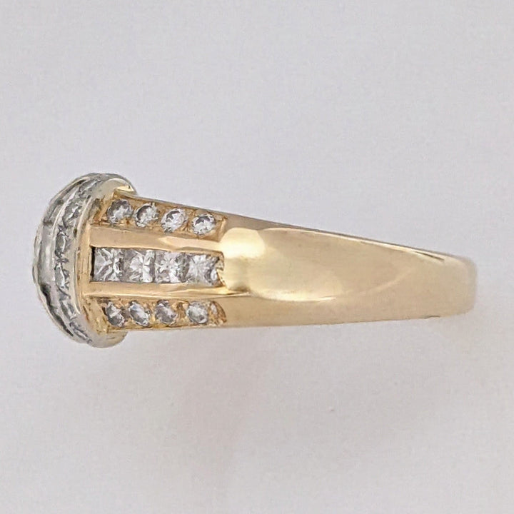 14K 1.06 CARAT TOTAL WEIGHT SI2-I1 H DIAMOND PRINCESS CUT (9) BAGUETTE (4) ROUND (28) ESTATE BAND 5.3 GRAMS