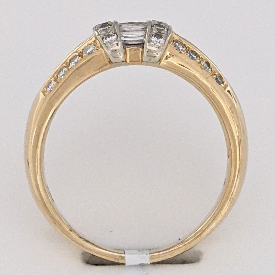 14K 1.06 CARAT TOTAL WEIGHT SI2-I1 H DIAMOND PRINCESS CUT (9) BAGUETTE (4) ROUND (28) ESTATE BAND 5.3 GRAMS