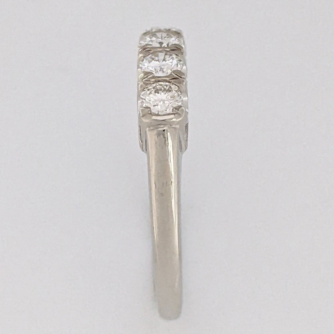 14K WHITE .60 CARAT TOTAL WEIGHT VS1 H DIAMOND ROUND (5) ESTATE BAND 2.6 GRAMS