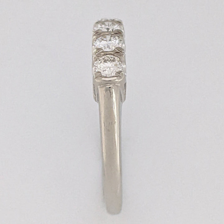 14K WHITE .60 CARAT TOTAL WEIGHT VS1 H DIAMOND ROUND (5) ESTATE BAND 2.6 GRAMS