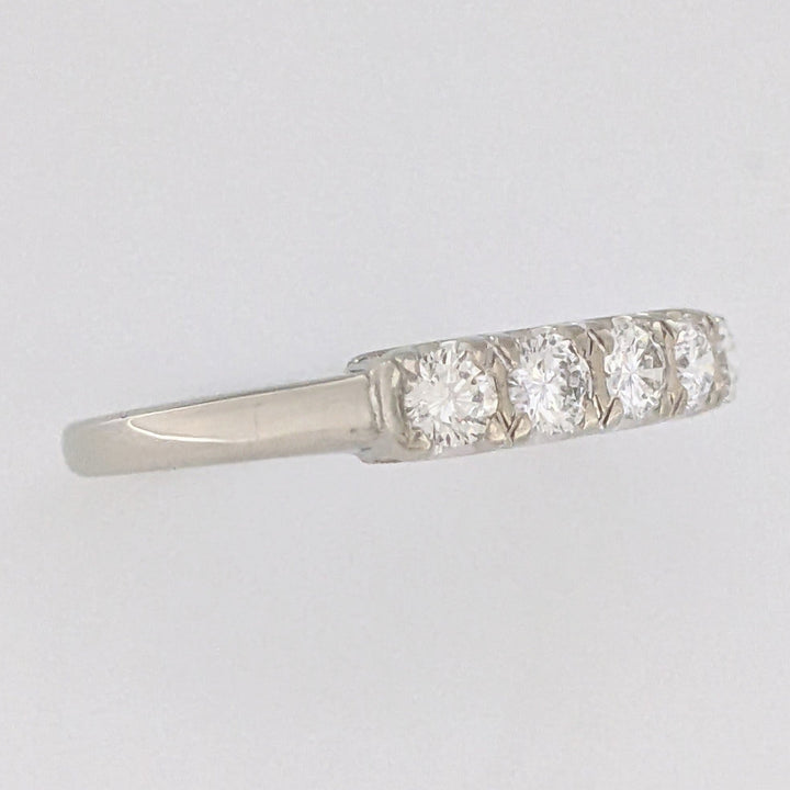 14K WHITE .60 CARAT TOTAL WEIGHT VS1 H DIAMOND ROUND (5) ESTATE BAND 2.6 GRAMS