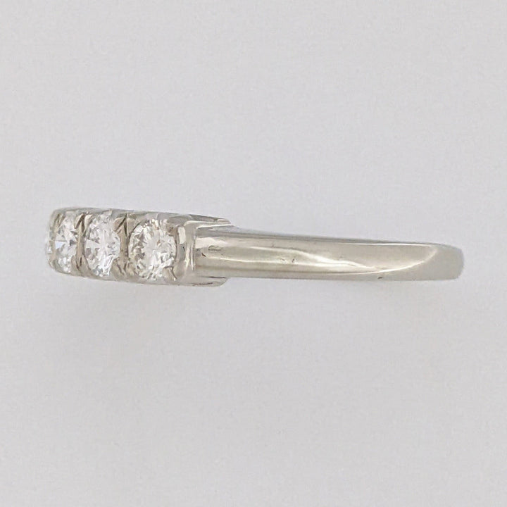 14K WHITE .60 CARAT TOTAL WEIGHT VS1 H DIAMOND ROUND (5) ESTATE BAND 2.6 GRAMS