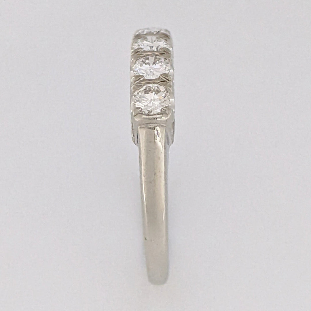 14K WHITE .60 CARAT TOTAL WEIGHT VS1 H DIAMOND ROUND (5) ESTATE BAND 2.6 GRAMS