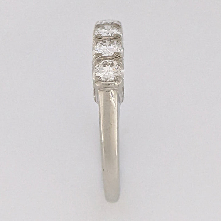 14K WHITE .60 CARAT TOTAL WEIGHT VS1 H DIAMOND ROUND (5) ESTATE BAND 2.6 GRAMS