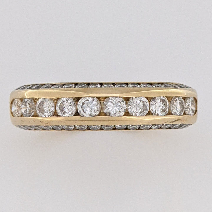 14K .86 CARAT TOTAL WEIGHT SI2 I DIAMOND ROUND (46) CHANNEL TOP/SIDE ESTATE BAND 5.7 GRAMS