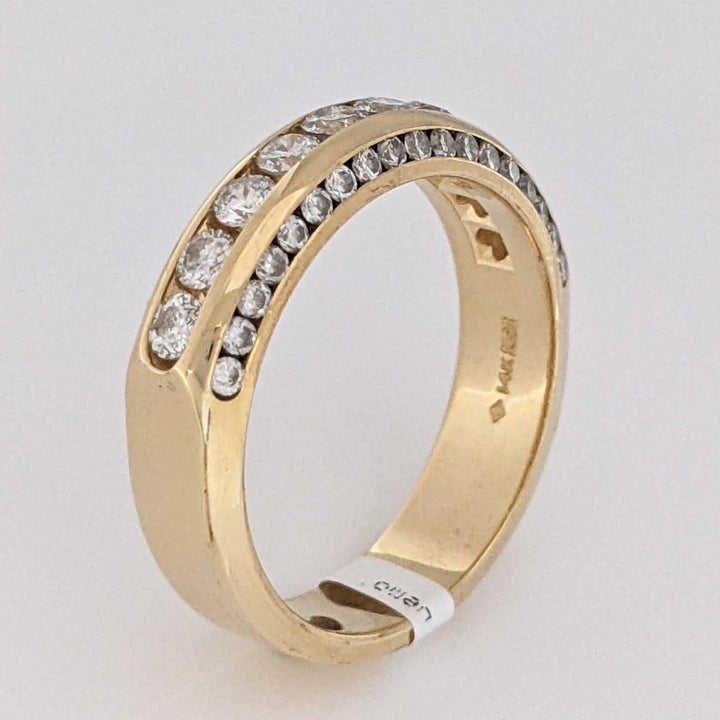 14K .86 CARAT TOTAL WEIGHT SI2 I DIAMOND ROUND (46) CHANNEL TOP/SIDE ESTATE BAND 5.7 GRAMS