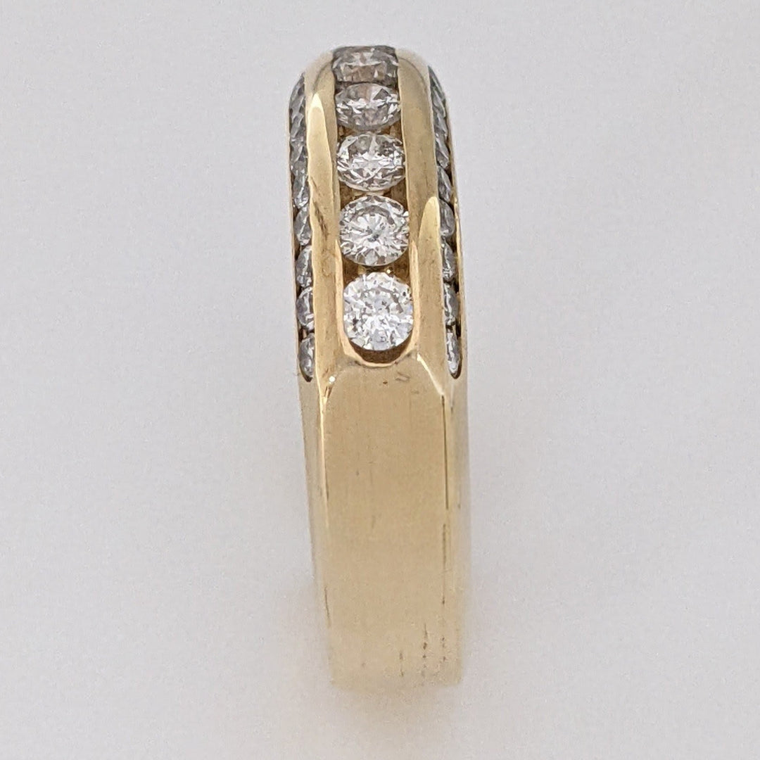 14K .86 CARAT TOTAL WEIGHT SI2 I DIAMOND ROUND (46) CHANNEL TOP/SIDE ESTATE BAND 5.7 GRAMS