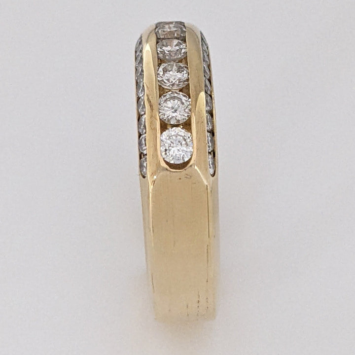14K .86 CARAT TOTAL WEIGHT SI2 I DIAMOND ROUND (46) CHANNEL TOP/SIDE ESTATE BAND 5.7 GRAMS