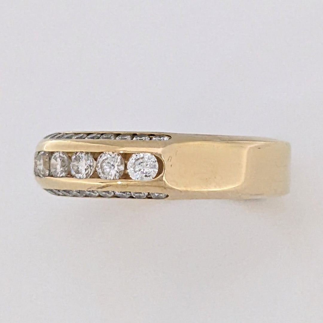 14K .86 CARAT TOTAL WEIGHT SI2 I DIAMOND ROUND (46) CHANNEL TOP/SIDE ESTATE BAND 5.7 GRAMS