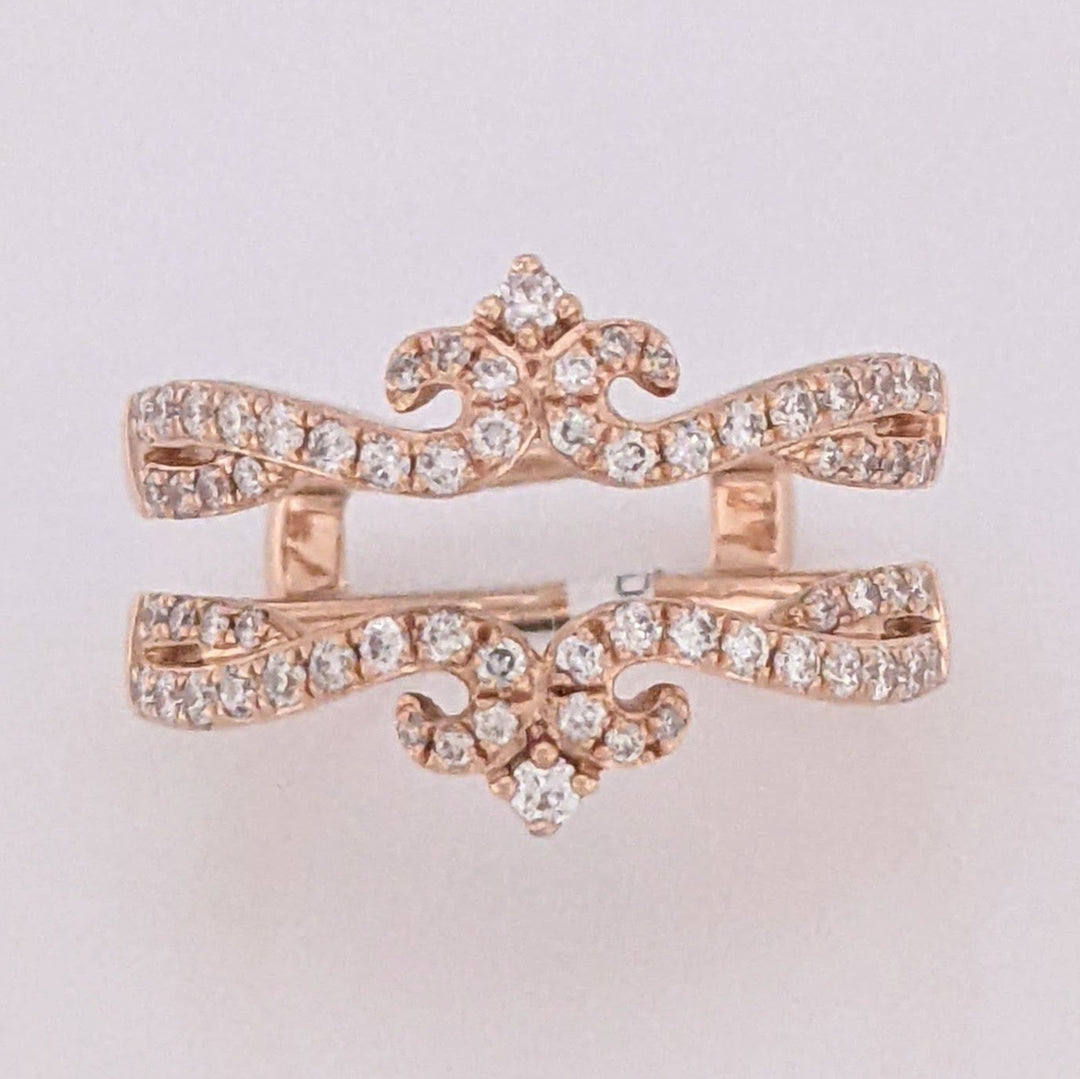 14K ROSE .33 CARAT TOTAL WEIGHT SI2 H DIAMOND ROUND (66) ESTATE RING JACKET 5.0 GRAMS