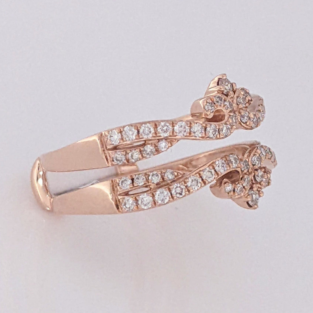14K ROSE .33 CARAT TOTAL WEIGHT SI2 H DIAMOND ROUND (66) ESTATE RING JACKET 5.0 GRAMS