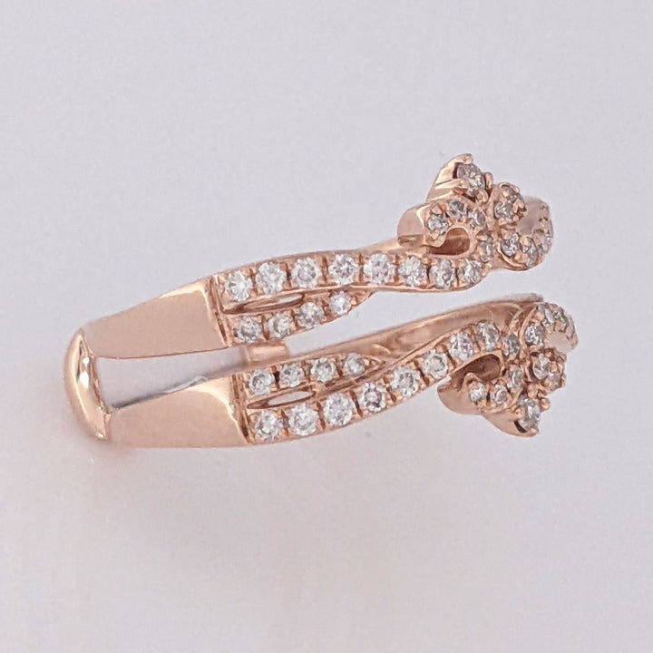 14K ROSE .33 CARAT TOTAL WEIGHT SI2 H DIAMOND ROUND (66) ESTATE RING JACKET 5.0 GRAMS