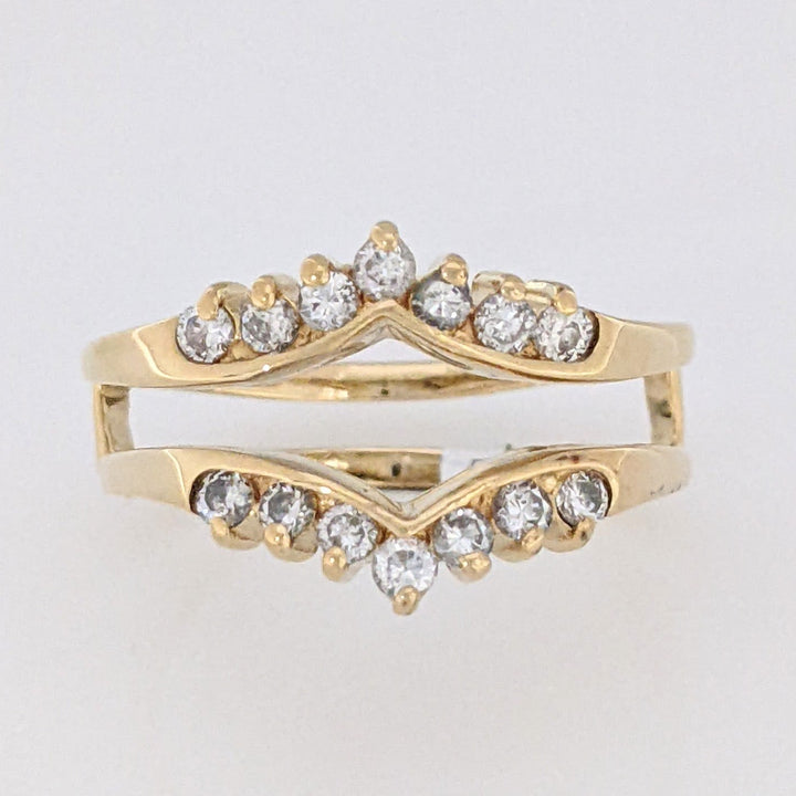 14K .35 CARAT TOTAL WEIGHT SI1 H DIAMOND ROUND (14) ESTATE RING JACKET 4.1 GRAMS