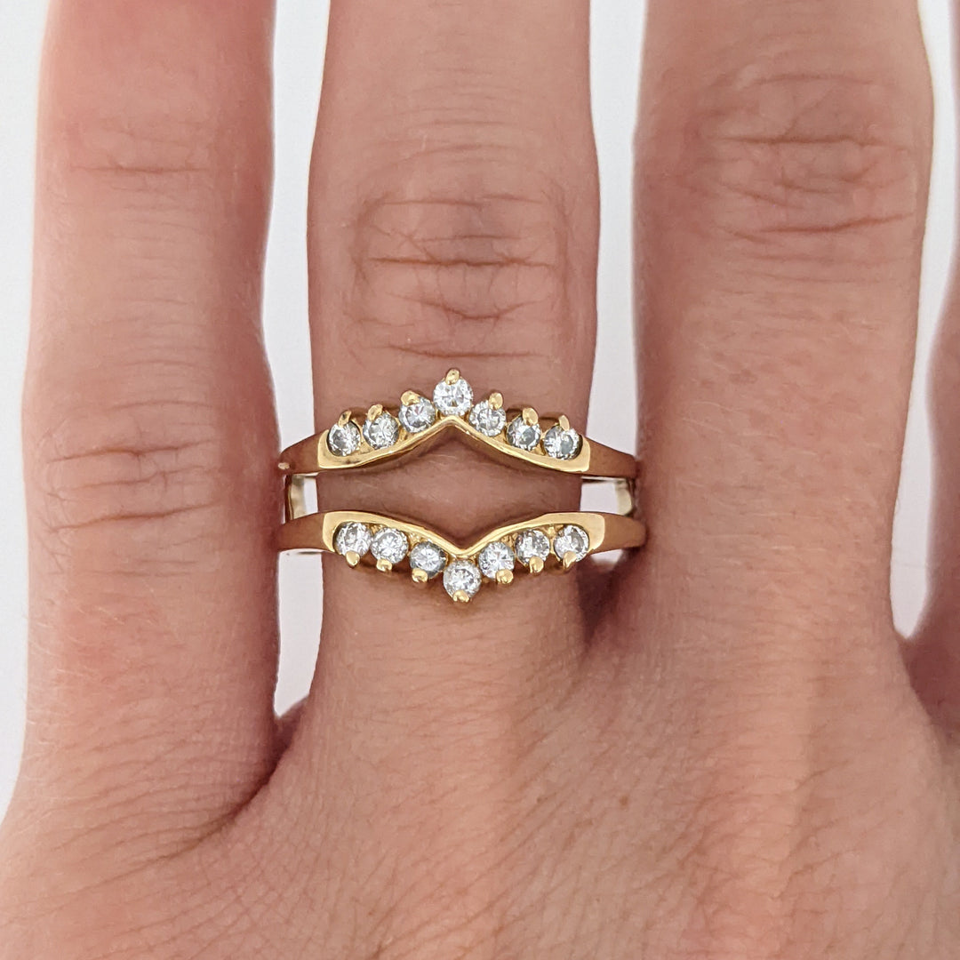 14K .35 CARAT TOTAL WEIGHT SI1 H DIAMOND ROUND (14) ESTATE RING JACKET 4.1 GRAMS