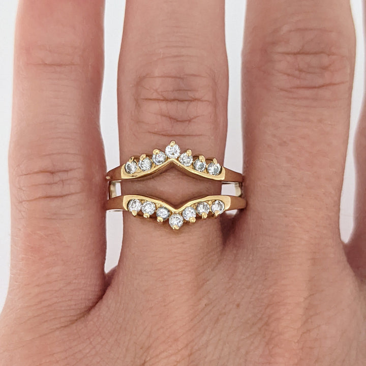 14K .35 CARAT TOTAL WEIGHT SI1 H DIAMOND ROUND (14) ESTATE RING JACKET 4.1 GRAMS