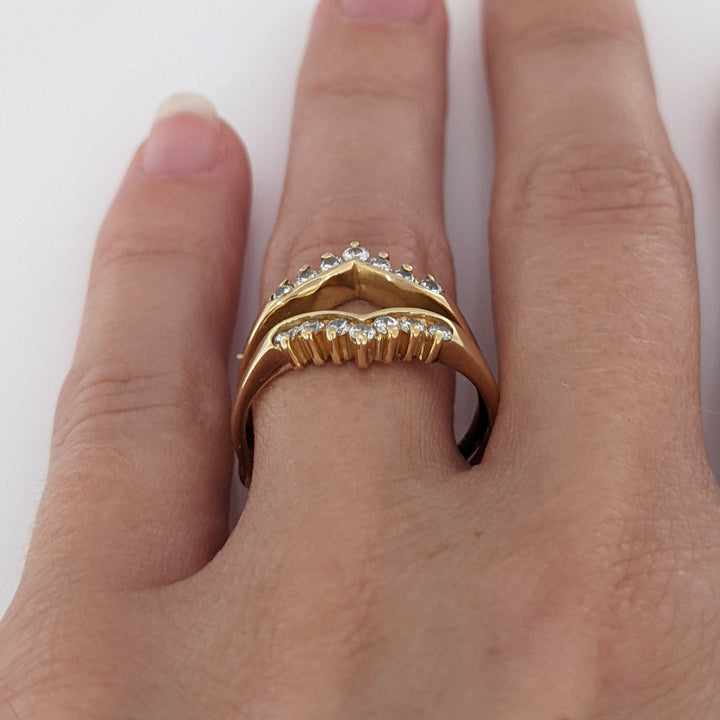 14K .35 CARAT TOTAL WEIGHT SI1 H DIAMOND ROUND (14) ESTATE RING JACKET 4.1 GRAMS