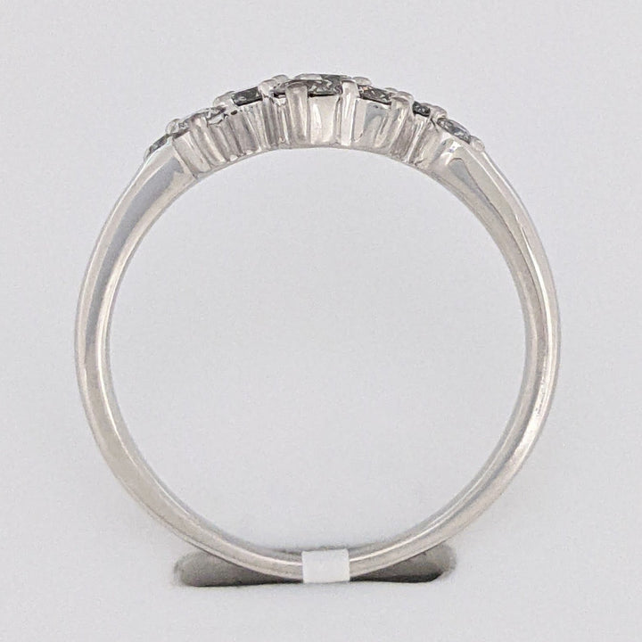 10K WHITE .41 CARAT TOTAL WEIGHT I1 J DIAMOND ROUND (8) CLUSTER ESTATE RING 2.3 GRAMS