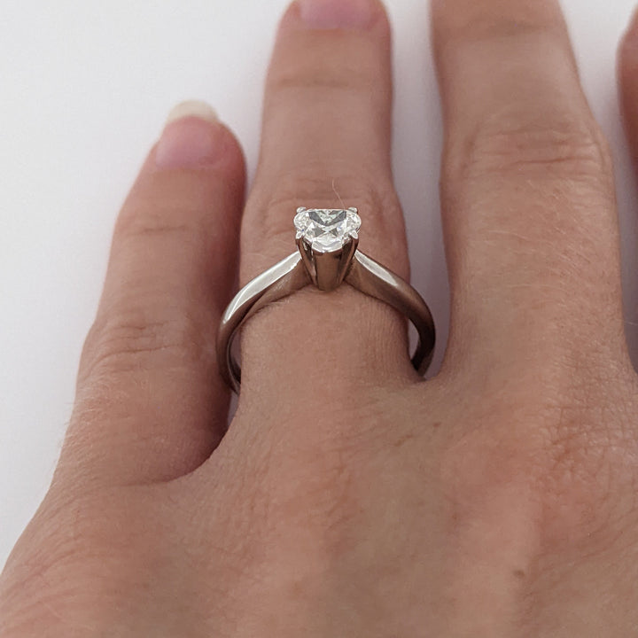 PLATINUM .54 CARAT TOTAL SI1 G DIAMOND HEART ESTATE SOLITAIRE RING 4.4 GRAMS