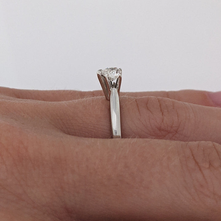 PLATINUM .54 CARAT TOTAL SI1 G DIAMOND HEART ESTATE SOLITAIRE RING 4.4 GRAMS