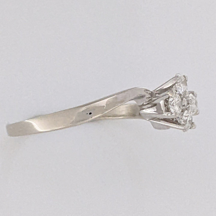 14K WHITE .24 CARAT TOTAL WEIGHT SI1 G DIAMOND ROUND (4) ESTATE RING 2.4 GRAMS