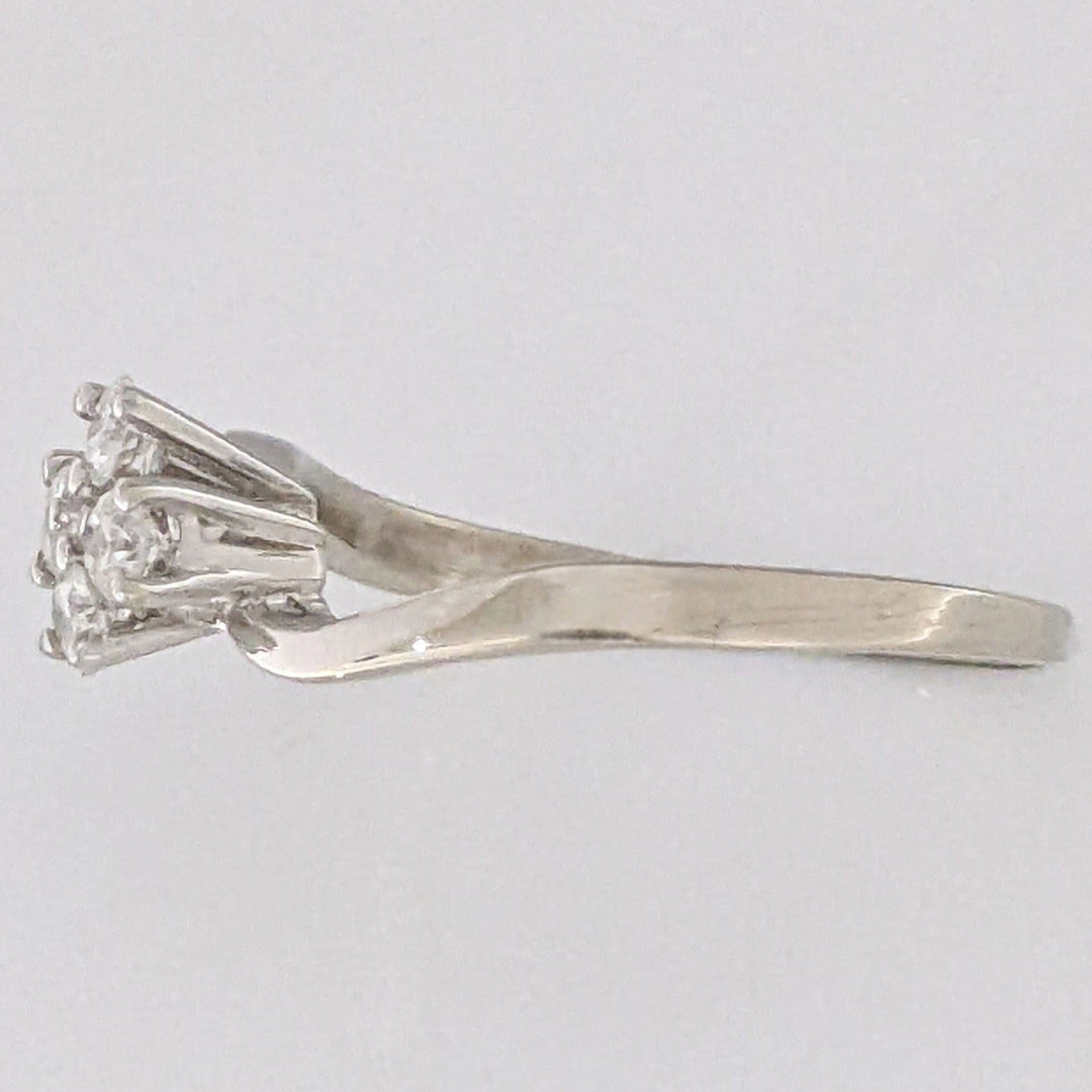 14K WHITE .24 CARAT TOTAL WEIGHT SI1 G DIAMOND ROUND (4) ESTATE RING 2.4 GRAMS
