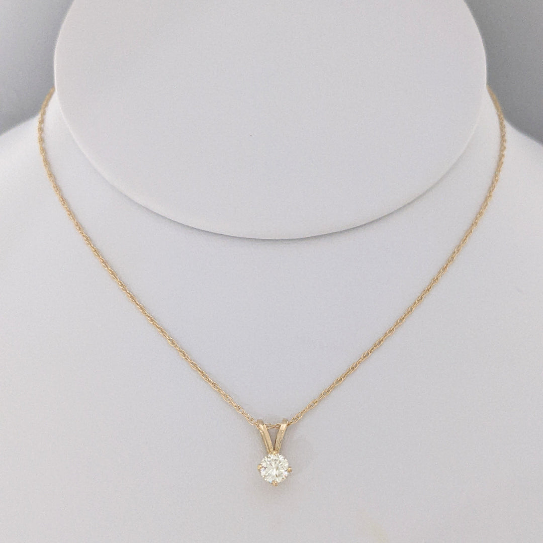 14K .32 CARAT TOTAL I1 K DIAMOND ROUND ESTATE PENDANT &amp; CHAIN 1.3 GRAMS