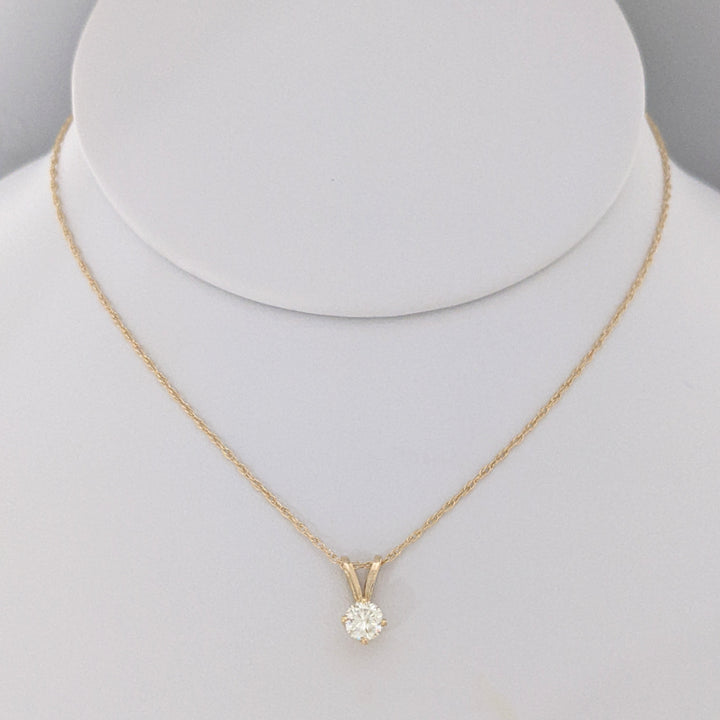 14K .32 CARAT TOTAL I1 K DIAMOND ROUND ESTATE PENDANT &amp; CHAIN 1.3 GRAMS