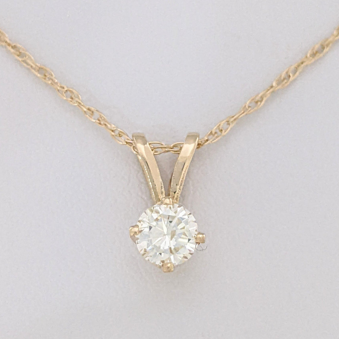 14K .32 CARAT TOTAL I1 K DIAMOND ROUND ESTATE PENDANT &amp; CHAIN 1.3 GRAMS