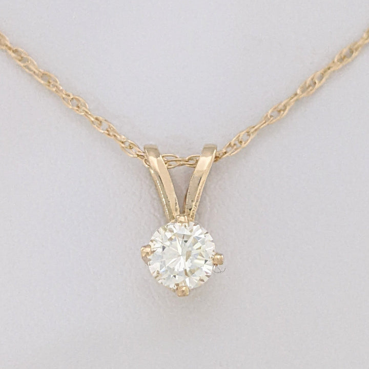 14K .32 CARAT TOTAL I1 K DIAMOND ROUND ESTATE PENDANT &amp; CHAIN 1.3 GRAMS