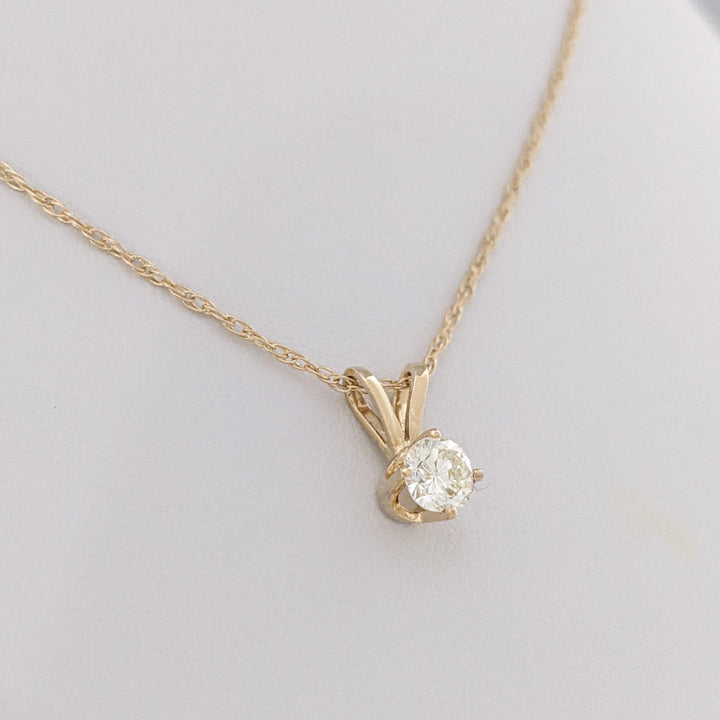 14K .32 CARAT TOTAL I1 K DIAMOND ROUND ESTATE PENDANT &amp; CHAIN 1.3 GRAMS