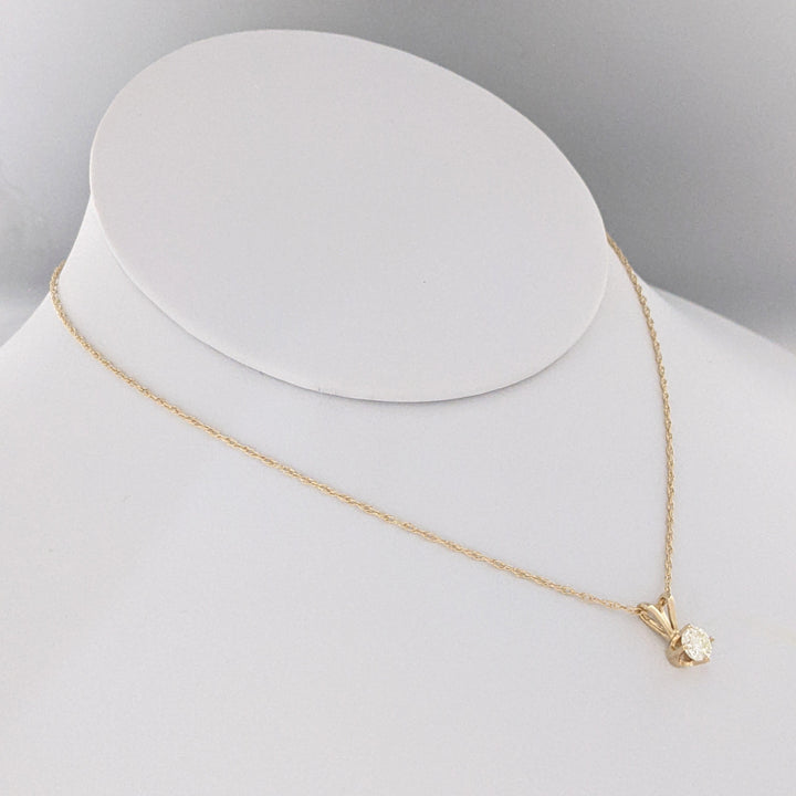14K .32 CARAT TOTAL I1 K DIAMOND ROUND ESTATE PENDANT &amp; CHAIN 1.3 GRAMS