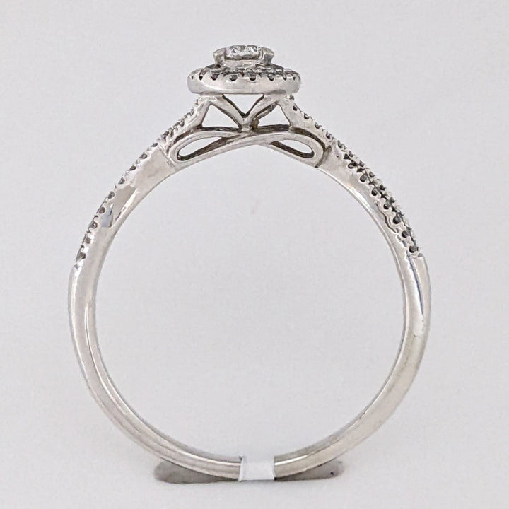 14K WHITE .64 CARAT TOTAL WEIGHT SI1 I DIAMOND OVAL (1) ROUND (78) ESTATE RING 3.3 GRAMS