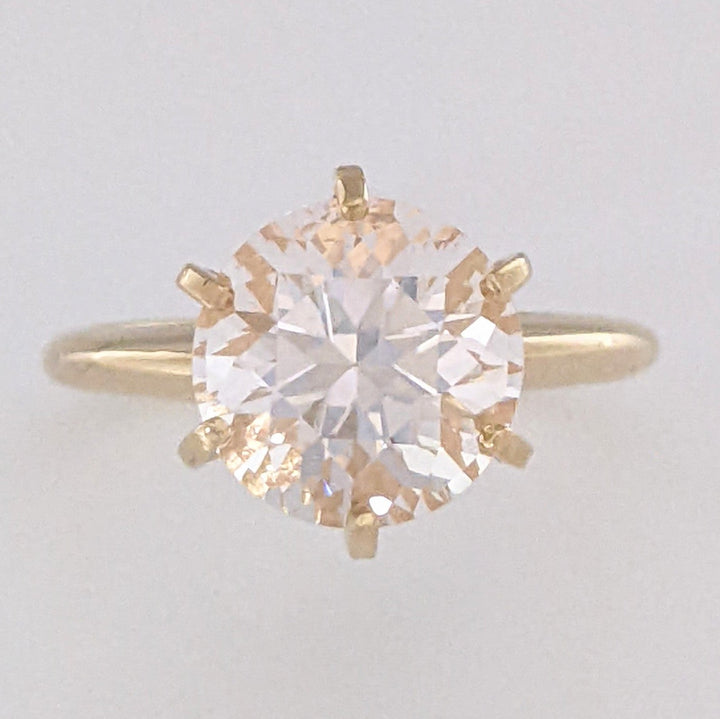 14K MORGANITE ROUND 9.7MM ESTATE SOLITAIRE RING 4.4 GRAMS