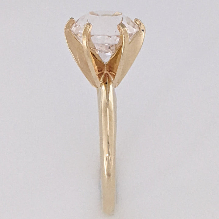 14K MORGANITE ROUND 9.7MM ESTATE SOLITAIRE RING 4.4 GRAMS
