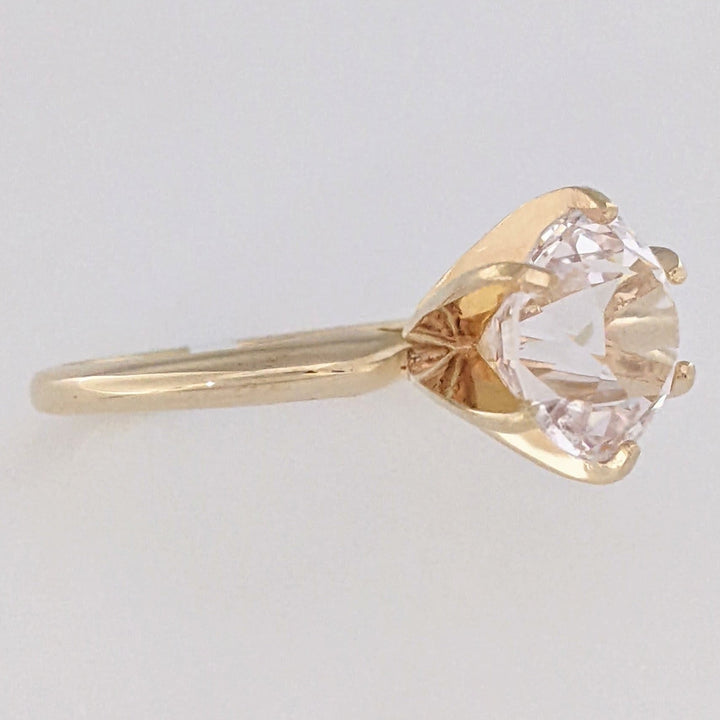 14K MORGANITE ROUND 9.7MM ESTATE SOLITAIRE RING 4.4 GRAMS