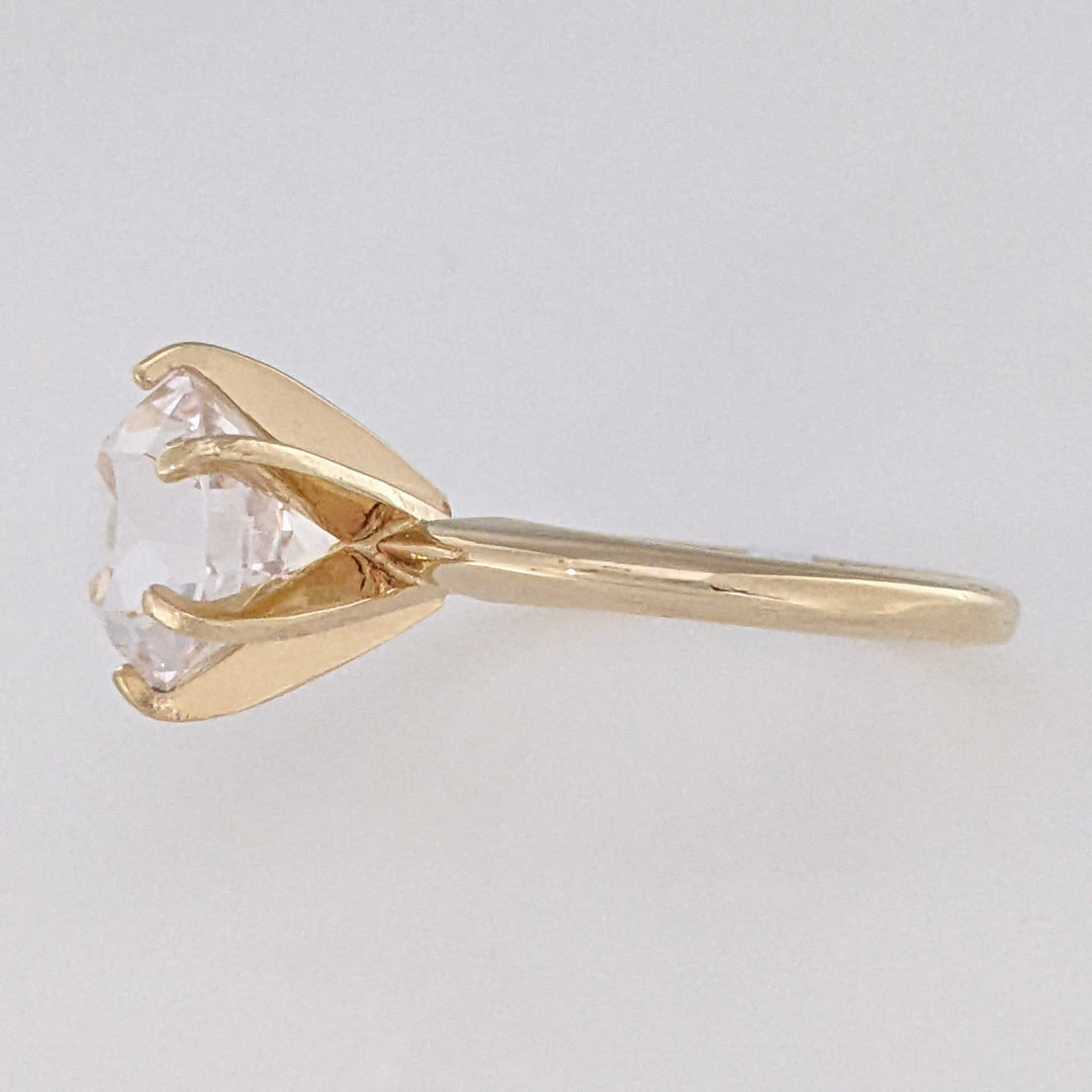 14K MORGANITE ROUND 9.7MM ESTATE SOLITAIRE RING 4.4 GRAMS