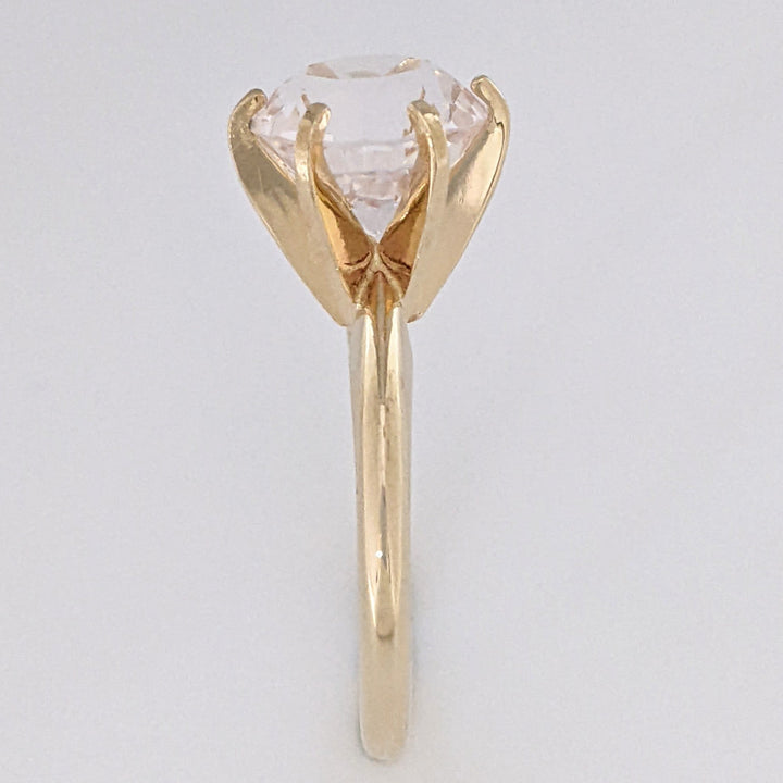 14K MORGANITE ROUND 9.7MM ESTATE SOLITAIRE RING 4.4 GRAMS