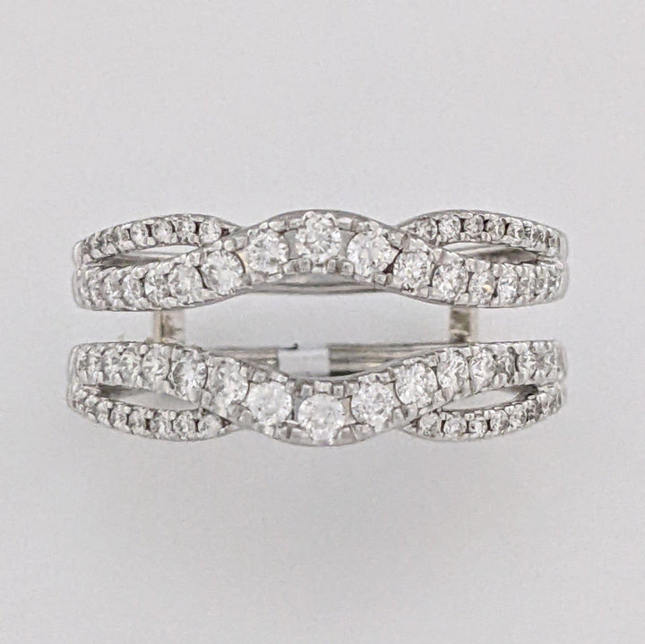 10K WHITE .84 CARAT TOTAL WEIGHT SI2 G DIAMOND ROUND (66) ESTATE RING JACKET 4.6 GRAMS