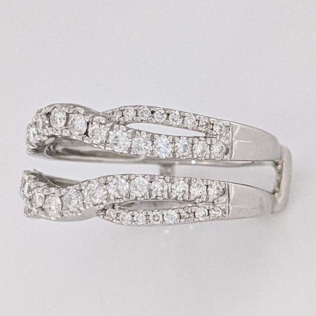 10K WHITE .84 CARAT TOTAL WEIGHT SI2 G DIAMOND ROUND (66) ESTATE RING JACKET 4.6 GRAMS