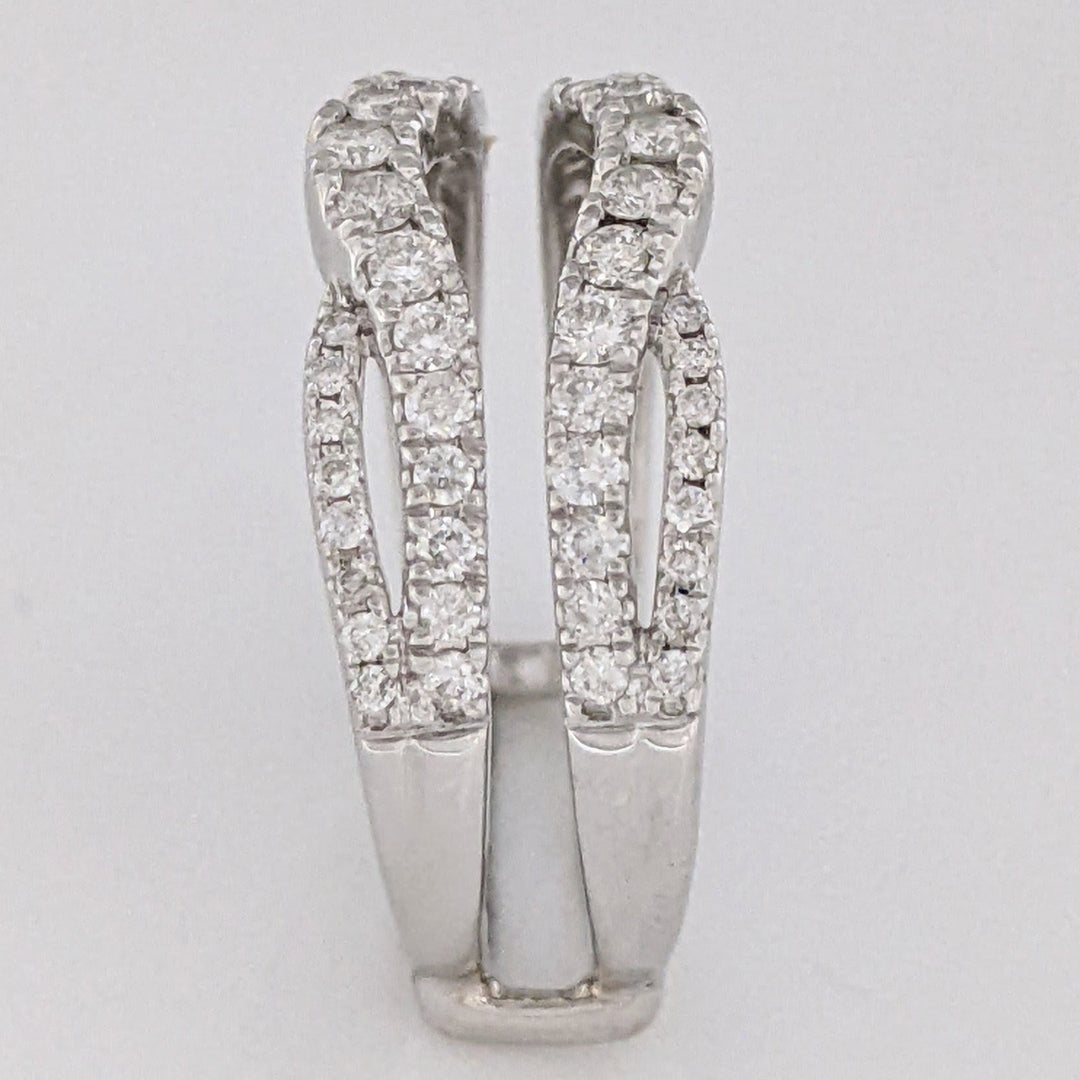 10K WHITE .84 CARAT TOTAL WEIGHT SI2 G DIAMOND ROUND (66) ESTATE RING JACKET 4.6 GRAMS