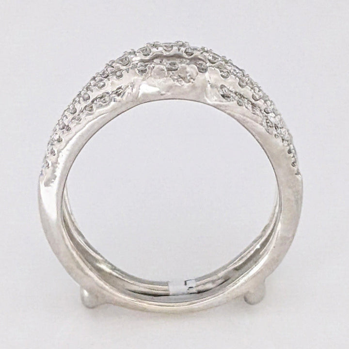 10K WHITE .84 CARAT TOTAL WEIGHT SI2 G DIAMOND ROUND (66) ESTATE RING JACKET 4.6 GRAMS