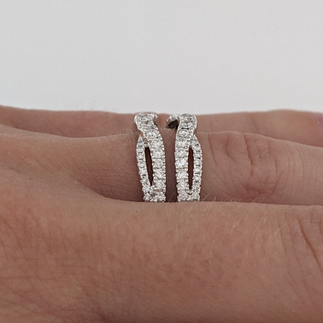 10K WHITE .84 CARAT TOTAL WEIGHT SI2 G DIAMOND ROUND (66) ESTATE RING JACKET 4.6 GRAMS