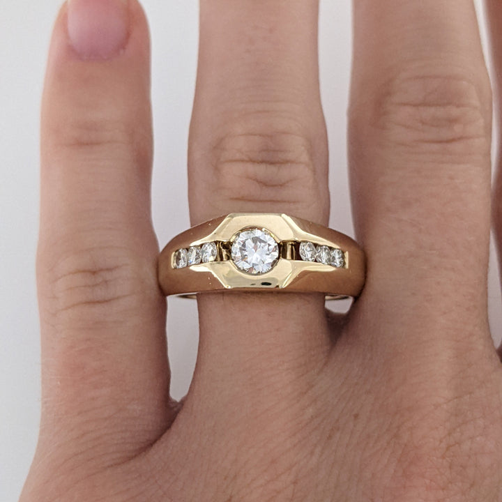 14K .75 CARAT TOTAL WEIGHT SI1 I DIAMOND ROUND (7) ESTATE RING 9.1 GRAMS