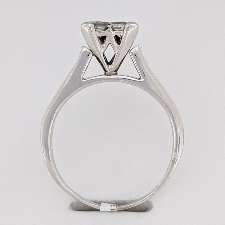 14K WHITE 1.04 CARAT TOTAL WEIGHT SI1 J DIAMOND PRINCESS CUT (4) WITH (8) ROUND ESTATE RING 4.4 GRAMS