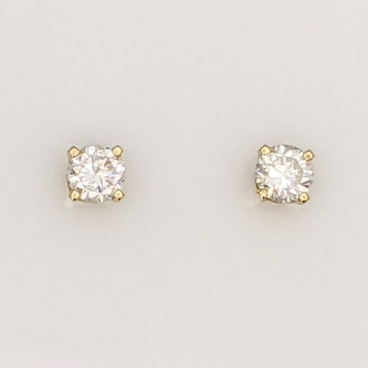 14K .50 CARAT TOTAL WEIGHT SI1 I-J DIAMOND ROUND (2) ESTATE STUD EARRINGS 1.1 GRAMS
